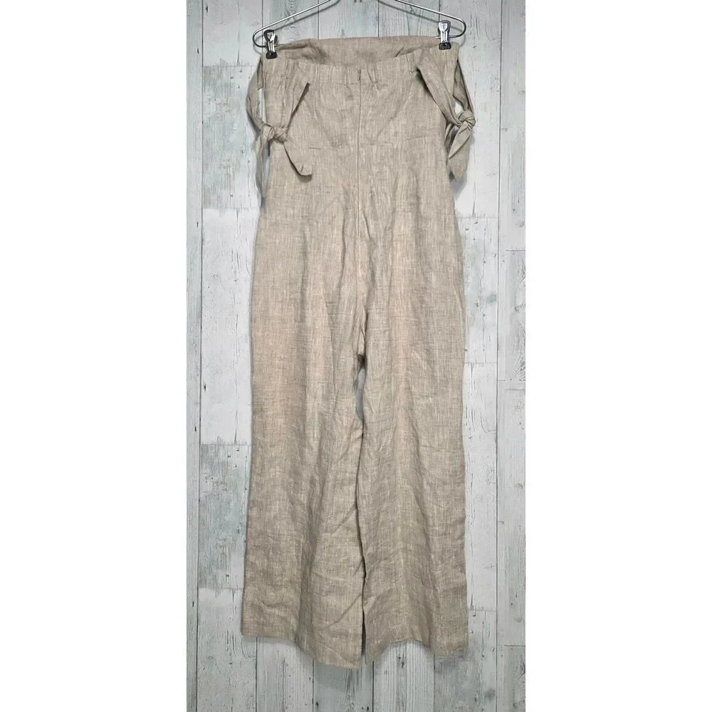 Reformation Amara Linen Feel Cropped Jumpsuit Sz. 2